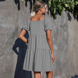 Women Dress Knitted Square Collar Dress