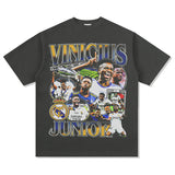 Mens Vintage Football T-Shirt MODRIC Printed Short Sleeve T-Shirt Vintage Wash