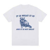 It Is What It Is and It Is Not Great T Shirt Funny Raccoon