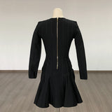 Women Evening Dress Double Breasted Dress Bandage Gown V-neck