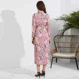 Women Date Dress Autumn and Winter Leisure Blouse Collar Dress Long Dress