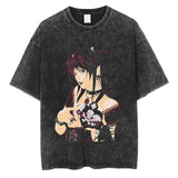 Washed retro men's short-sleeved t-shirt summer, printed t-shirt
