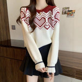 Women Knitwear Spring and Autumn round Neck Knitwear Loose Cropped Sweater