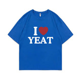 I Love Yeat Graphic Print T-shirt Summer Men Women Hip Hop