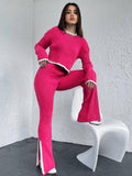 Ladies Leisure Knitwear Autumn and Winter Knitting Trousers Suit