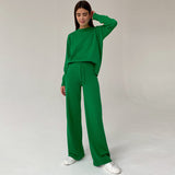 Ladies Leisure Knitwear Casual Top Two-Piece Pants