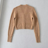 Women Sweater Knitwear Spring and Autumn V-neck Single-Breasted Knitted Cardigan
