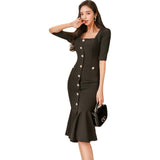 Women Maxi Dress Autumn Sexy Hip-Wrapped Dress Dress