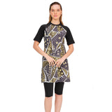 Muslim Bathing Suits Muslim Swimsuit Short Sleeve Three-Piece Sun Protection Burkini Chest Pad Hat