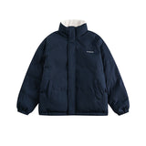 Unisex Winter Cotton Coat Vintage Double-Sided Wear Loose and Warm Pocket Cashmere Cotton-Padded Coat