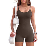 Women Jumpsuit Summer Yoga Romper Jumpsuit Rib Spaghetti Strap Sexy Jumpsuit