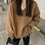 Women Knitted Pullover Autumn and Winter Loose Long-Sleeved Sweater Top