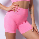 Women Yoga Sports Shorts Quick-Drying Breathable Threaded Tight Cycling Sports Yoga Fitness Shorts