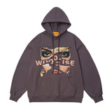 Men Hoodie Vintage Patch Letter Hooded Sweater Women's Loose Couple Autumn Hoodie