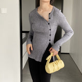 Women Cardigan Sweater V-neck Long Sleeve Cardigan Top 8t8318