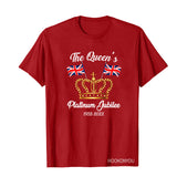 Inspired by Queen's Platinum Jubilee 2022 Elizabeth 70 Years T-shirt Printed Short Sleeve T-shirt