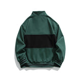 Unisex Hoodie Autumn Stitching Stand Collar Sweater