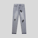 CHH Chrome Hearts Jeans Chrome Unisex Casual Loose Jeans