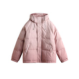Unisex Winter Cotton Coat Gradient Hooded Cotton-Padded Coat Embroidered Cotton-Padded Coat