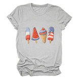 Crew neck short sleeve ice cream popsicle print personalized summer T-shirt