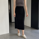 Women Knitted Skirt Autumn and Winter Knitting Straight Skirt Sheath Skirt