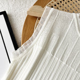 Women Sweater Knitwear Spring/Summer Knitted Camisole Lace Sleeveless T-shirt