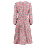 Women Date Dress Autumn and Winter Leisure Floral Print Long Sleeve Dress