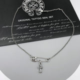 Chrome Hearts Necklace Vintage Cross Small Pin Male and Female Collarbone Chain