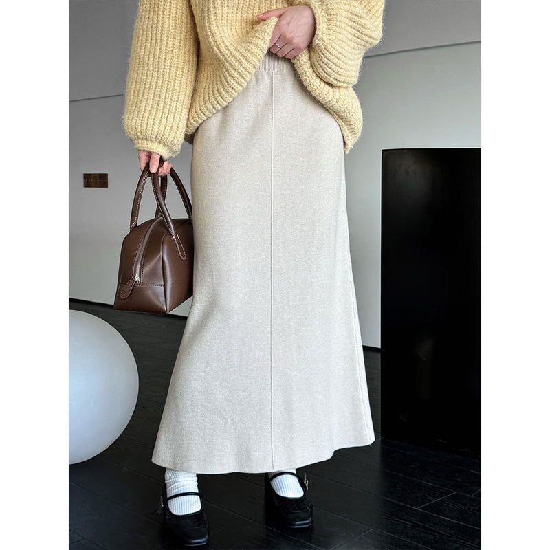 Women's Skirt Vintage Knitted Skirt Women's Autumn and Winter Hip Skirt