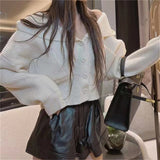 Women Knitwear Fall Winter Hooded Sweater Loose Knitted Cardigan