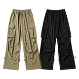 Women Sweatpants Multi-Pocket Workwear Sweatpants Loose Wide-Leg Casual Pants
