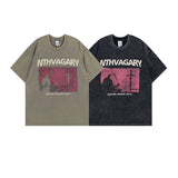 Men T Shirt Graffiti Loose Short Sleeve T-shirt