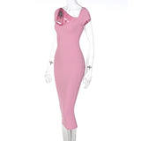 Women Dresse Sheath Skirt Short Sleeve