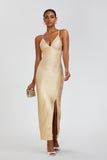 Women Evening Dress Sexy Suspenders Slit Party Bandage One-Piece Dress