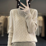 Women Knitted Pullover Turtleneck Sweater Autumn and Winter Long Sleeve Sweater Top