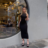 Women Dresses Summer Sheath Dress Midriff Outfit Backless Slim Fit Dress