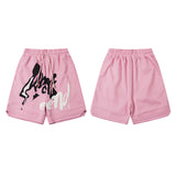 Men Shorts Track Sweatpants Male Hip Hop Loose-Fitting Wide-Leg Short Jumpsuit