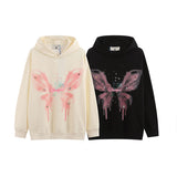 Men Hoodie Dopamine Candy Color Butterfly Graffiti Couple Coat