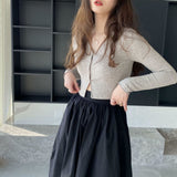 Women's Cardigan Sweater Sexy V-neck Short Women's Slim-Fit Long-Sleeved Sweater 8t8220