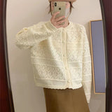 Women Knitwear Autumn Hollow out Sweater Knitted Cardigan
