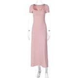 Women Dresses Spring/Summer U Neck Short Sleeve Dress