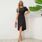 Women Date Dress Spring/Summer round Neck Dress