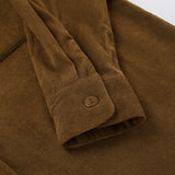 Women Trench Coat Corduroy Coat Autumn and Winter Long Sleeve Retro Long-Sleeved Fleece Sweater