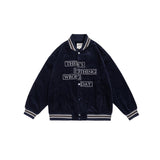 Unisex Jacket Vintage Baseball Uniform Jacket Men's and Women's Loose Embroidered Corduroy Jacket