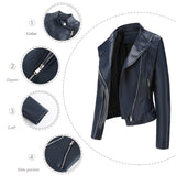 Red Leather Jacket Pu Lapel Women's Slim-Fit Leather Coat Short Jacket