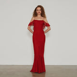Women Dresses Spring Slim-Fitting Suspender Dress Backless Square Collar Dress