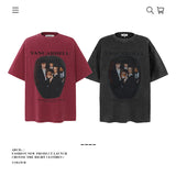 American vintage street T-shirt pure cotton retro men's and women's summer loose half sleeves