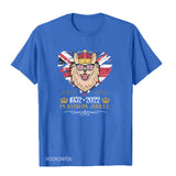 Red by Queen's Platinum Jubilee 2022 Elizabeth 70 Years T-shirt Puppy Printed round Neck