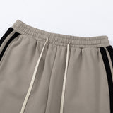 Men Sweatpants Sports Pants Men Loose Casual Trousers Striped Elastic Waist Ankle-Tied Sweatpants