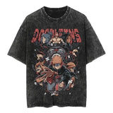 2024Streetwear Tshirt Japanese Anime Graphic Vintage Washed